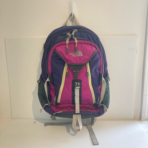 North Face Surge Backpack in Colorblock Pink - Picture 2 of 11